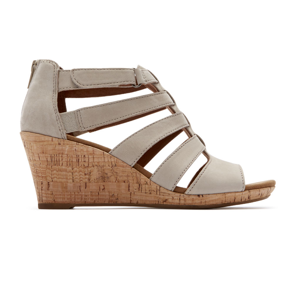 Rockport Sandals For Womens Grey - Briah Gladiator - MY7608914